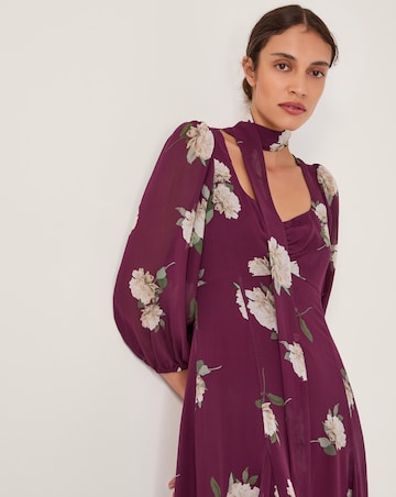 Monsoon Amber Floral Midi Dress & Scarf