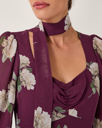 Monsoon Amber Floral Midi Dress & Scarf