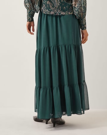 Monsoon Holly Tiered Chiffon Maxi Skirt
