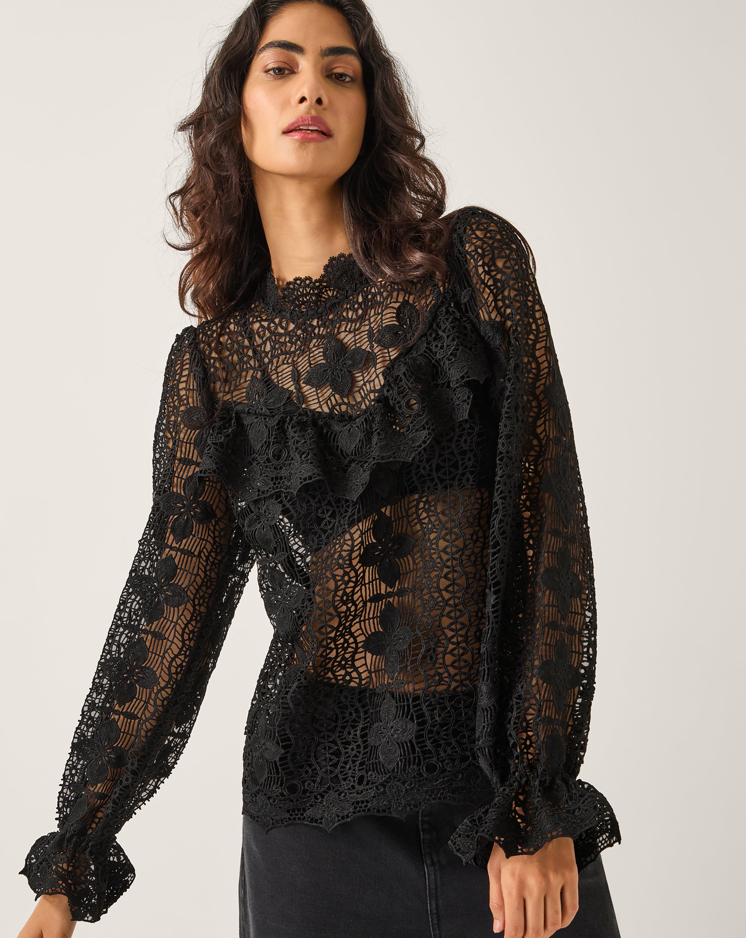 Monsoon Phoebe Sheer Lace Blouse