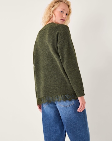 Monsoon Leanne Lace V-Neck Jumper