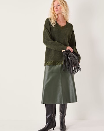 Monsoon Leanne Lace V-Neck Jumper
