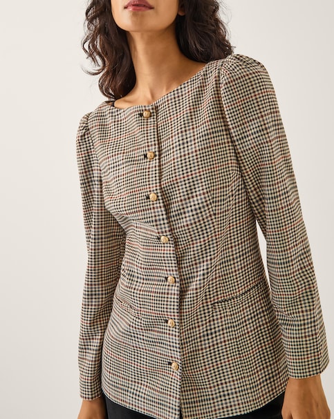 Monsoon Carmen Check Print Jacket