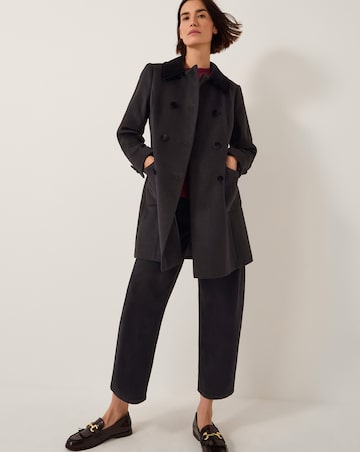 Monsoon Lottie Velvet Trim Coat