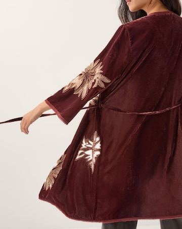 Monsoon Jaz Embroidered Velvet Kimono