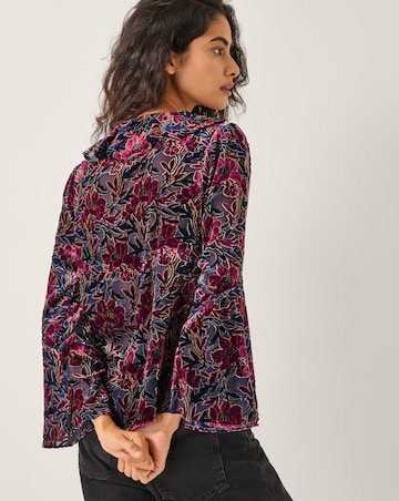 Monsoon Milena Devore Ruffle Blouse
