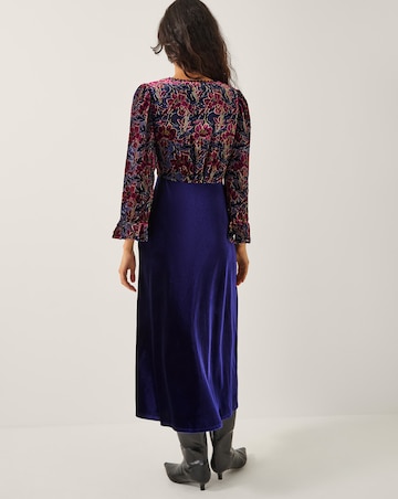 Monsoon Milena Floral Velvet Midi Dress