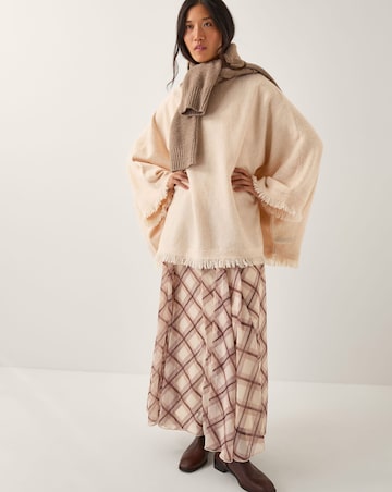 Monsoon Fay Fringe Trim Poncho