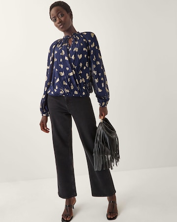 Monsoon Angela Leaf Print Wrap Blouse