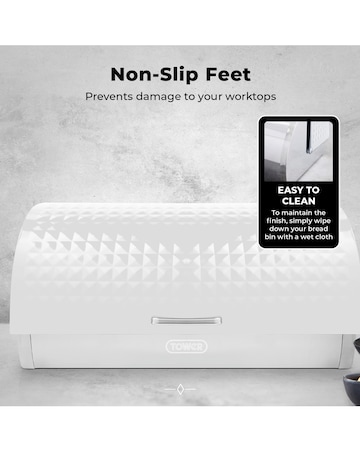 Tower Solitaire Bread Bin-White