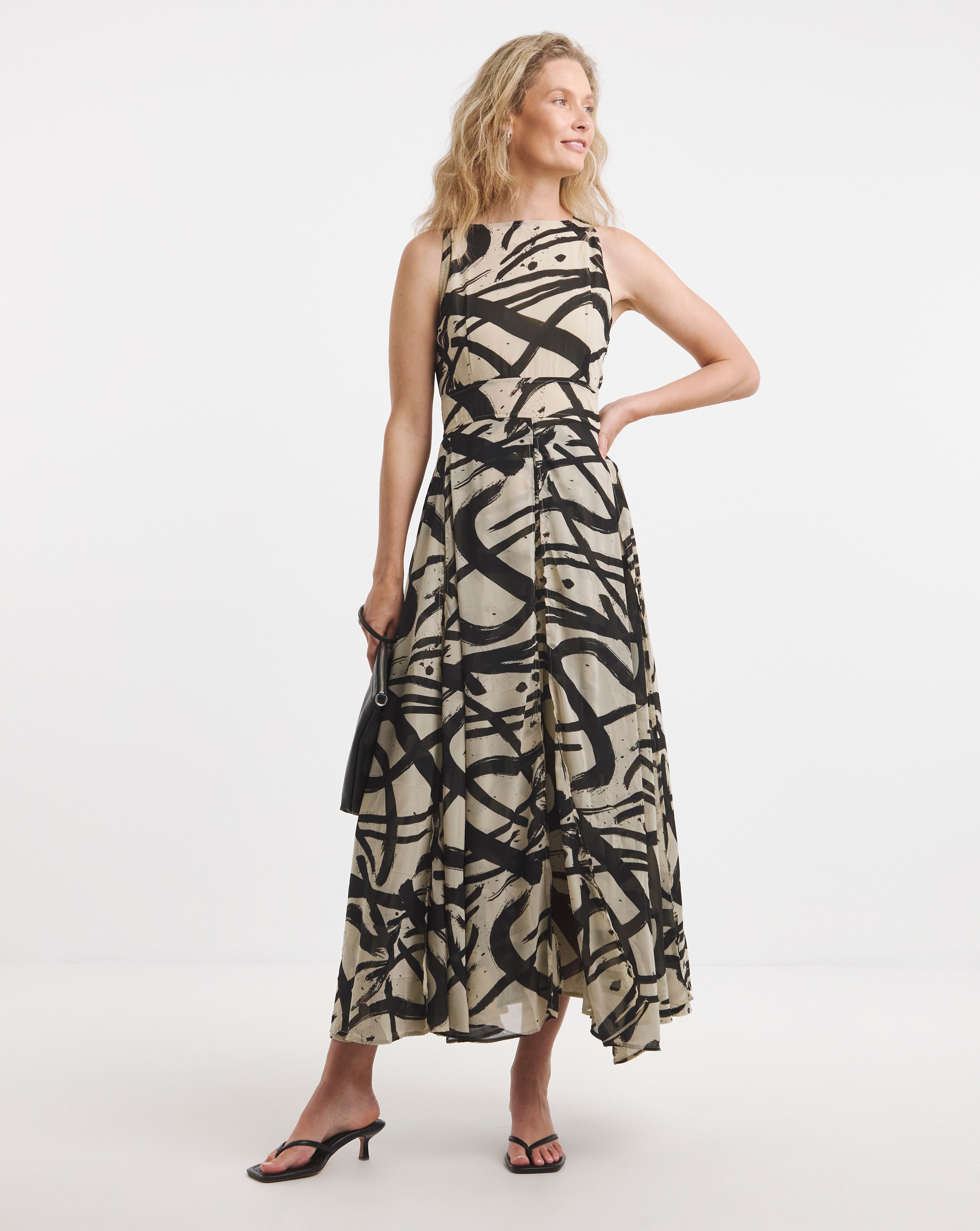 Religion Hand Painted Halter Maxi Dress