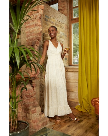 FatFace Ivy Foil Leaves Maxi Dress