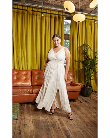 FatFace Ivy Foil Leaves Maxi Dress