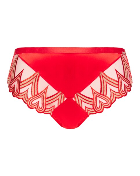 Figleaves Curve Siren Heart and Satin Brazilian - Red