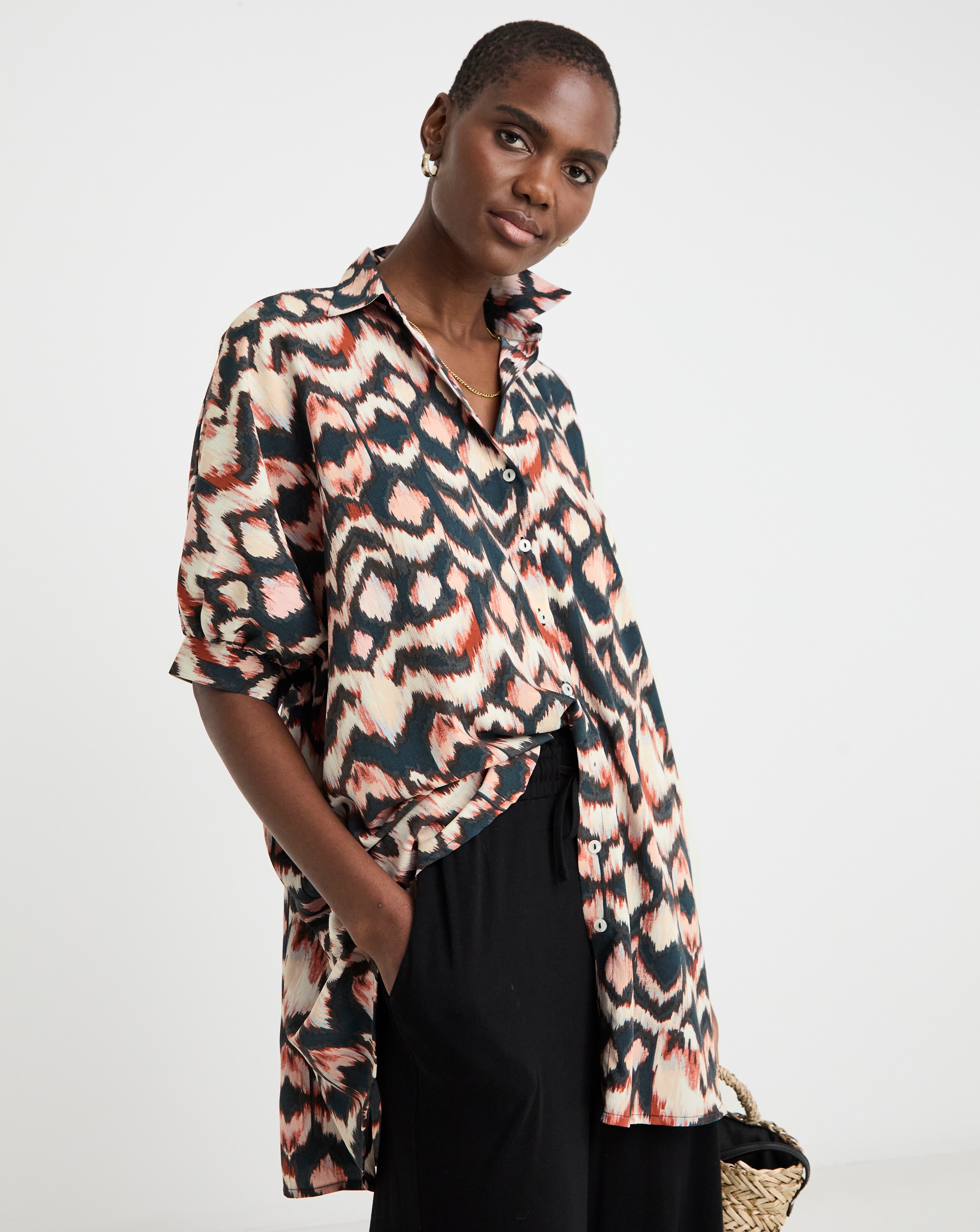 Printed Oversized Blouse