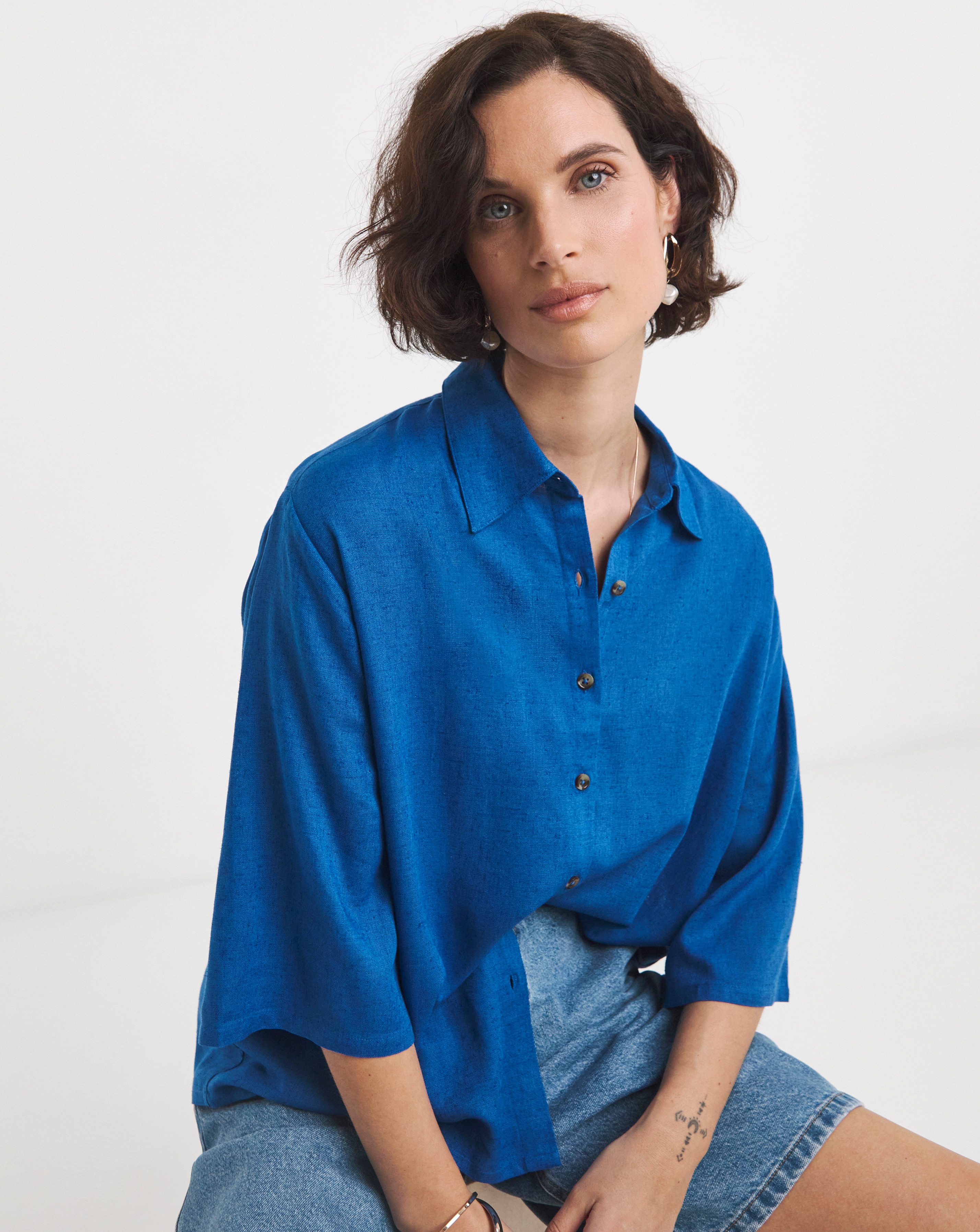 Linen Mix Half Sleeve Shirt