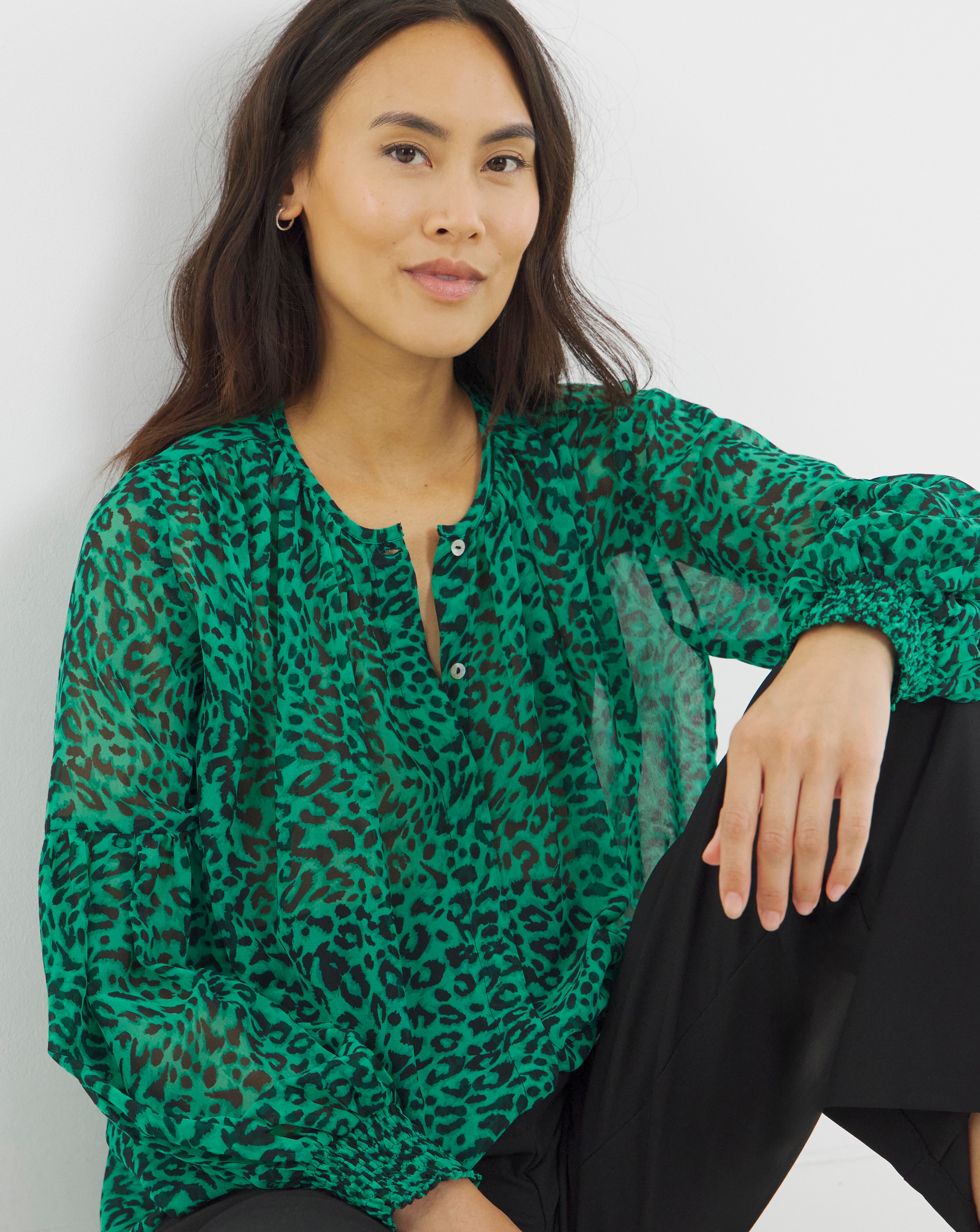 Georgette Collarless Blouse