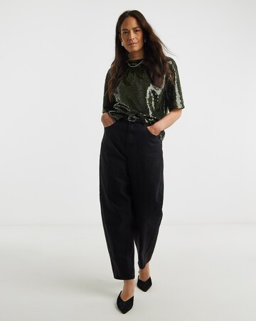 Sequin Short Sleeve Top