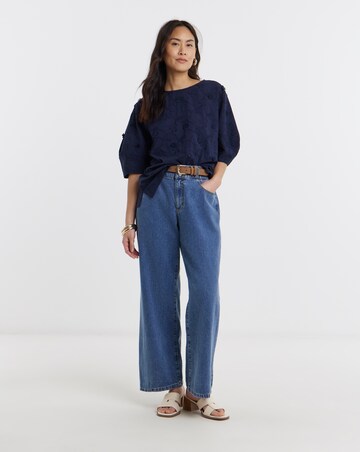 3D Floral Structured Short Sleeve Top