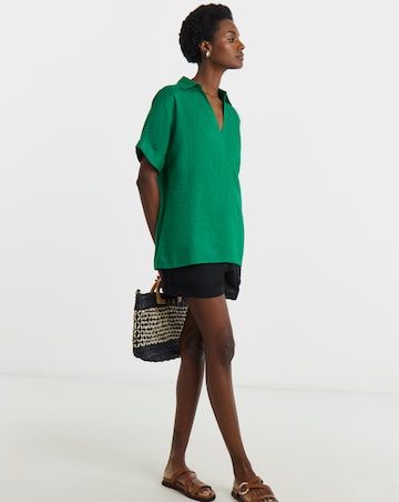 Linen Mix Collared Tunic