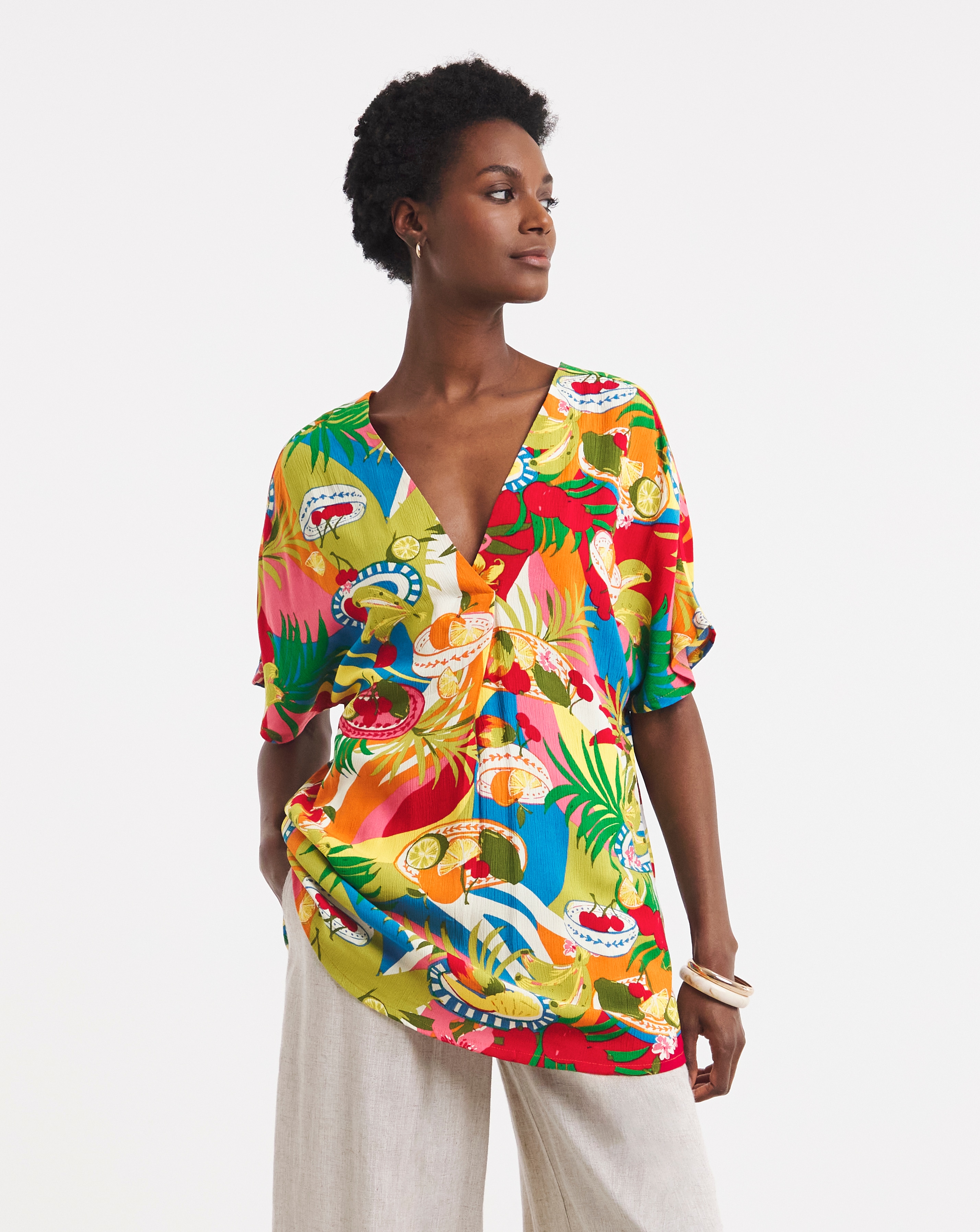 Printed Crinkle Tunic