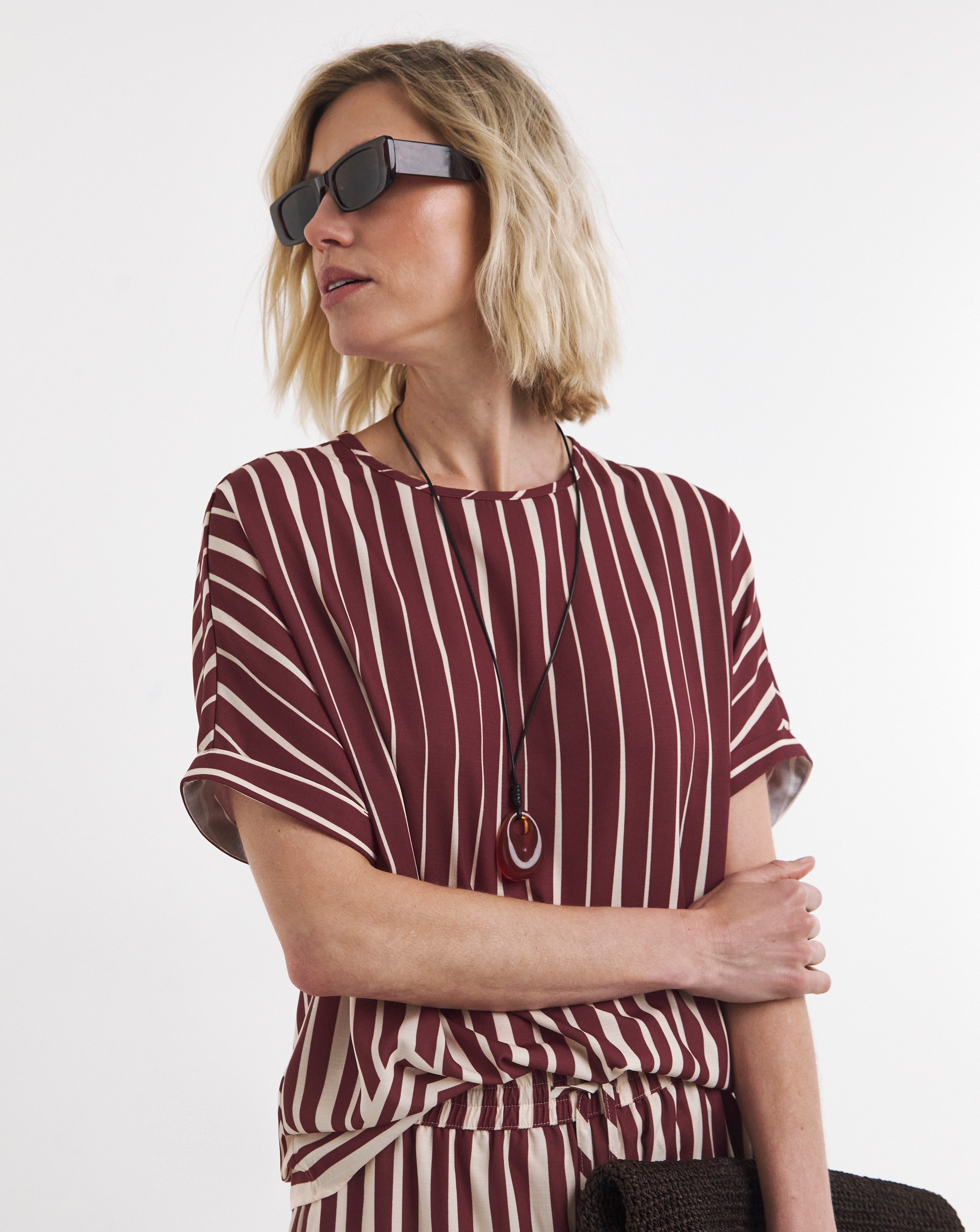 New In - Stripe Border Print Boxy Top