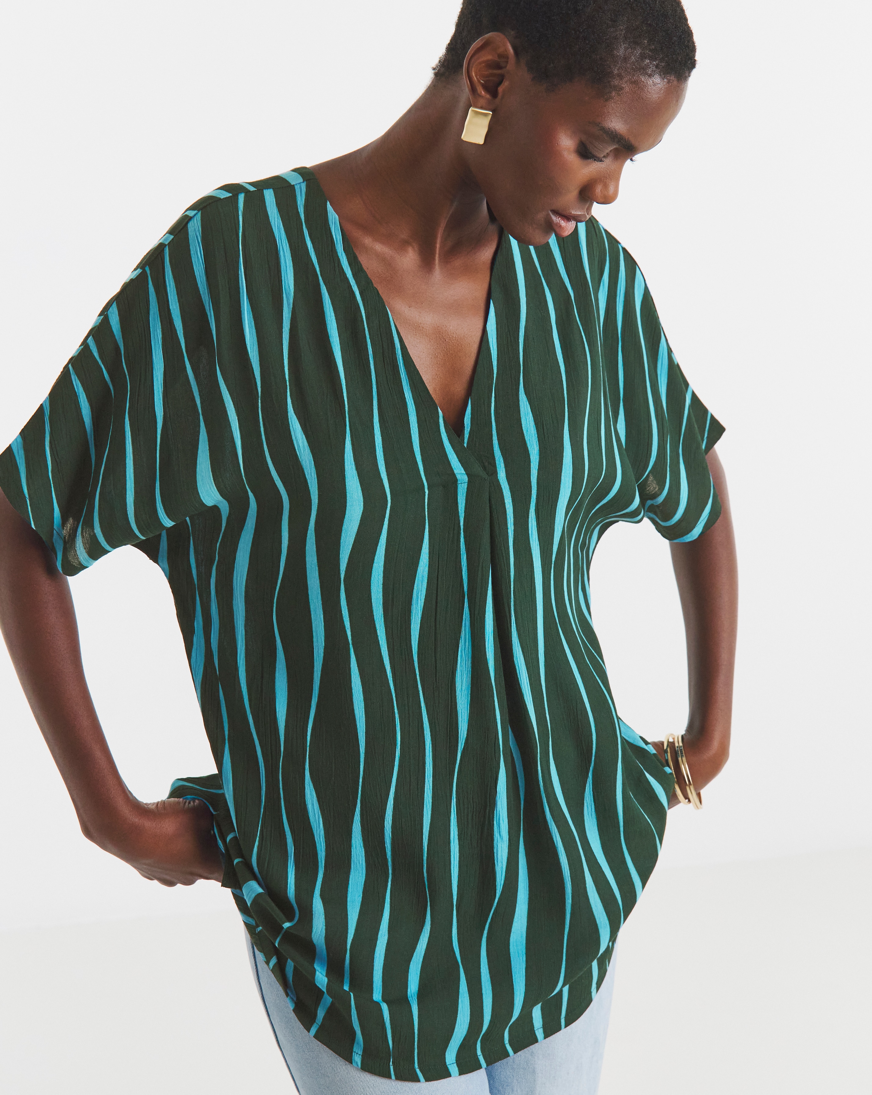 New In - Printed Crinkle Tunic