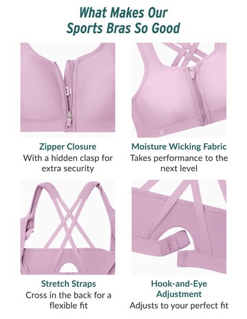 Glamorise Plus Size Zip Up Front-Close Sports Bra 9266