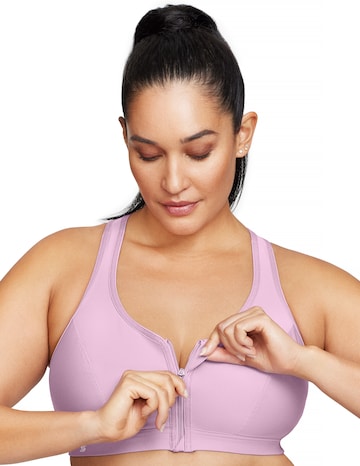 Glamorise Plus Size Zip Up Front-Close Sports Bra 9266
