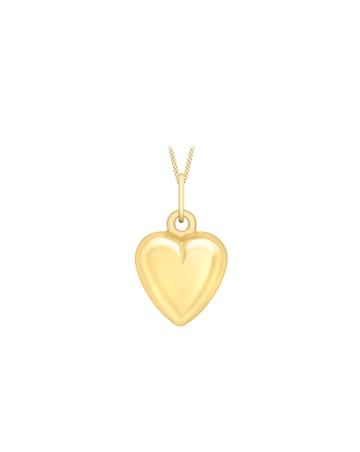 9ct Yellow Gold Heart Pendant On Chain