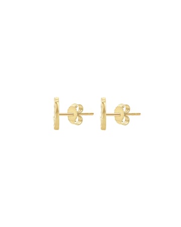 9ct Yellow Gold Textured Heart Earrings