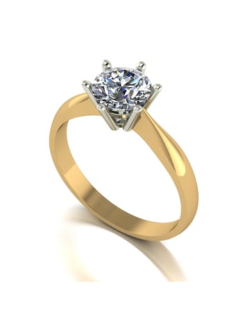 9ct Yellow Gold 1ct eq Moissanite Solitaire Ring