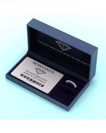 9ct White Gold 1.35ct eq total Moissanite Solitaire Ring