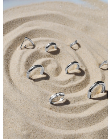Jon Richard Sterling Silver Plated Stainless Steel Large Chubby Hoop Earrings