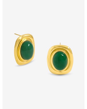 Jon Richard Gold Plated And Green Statement Earrings