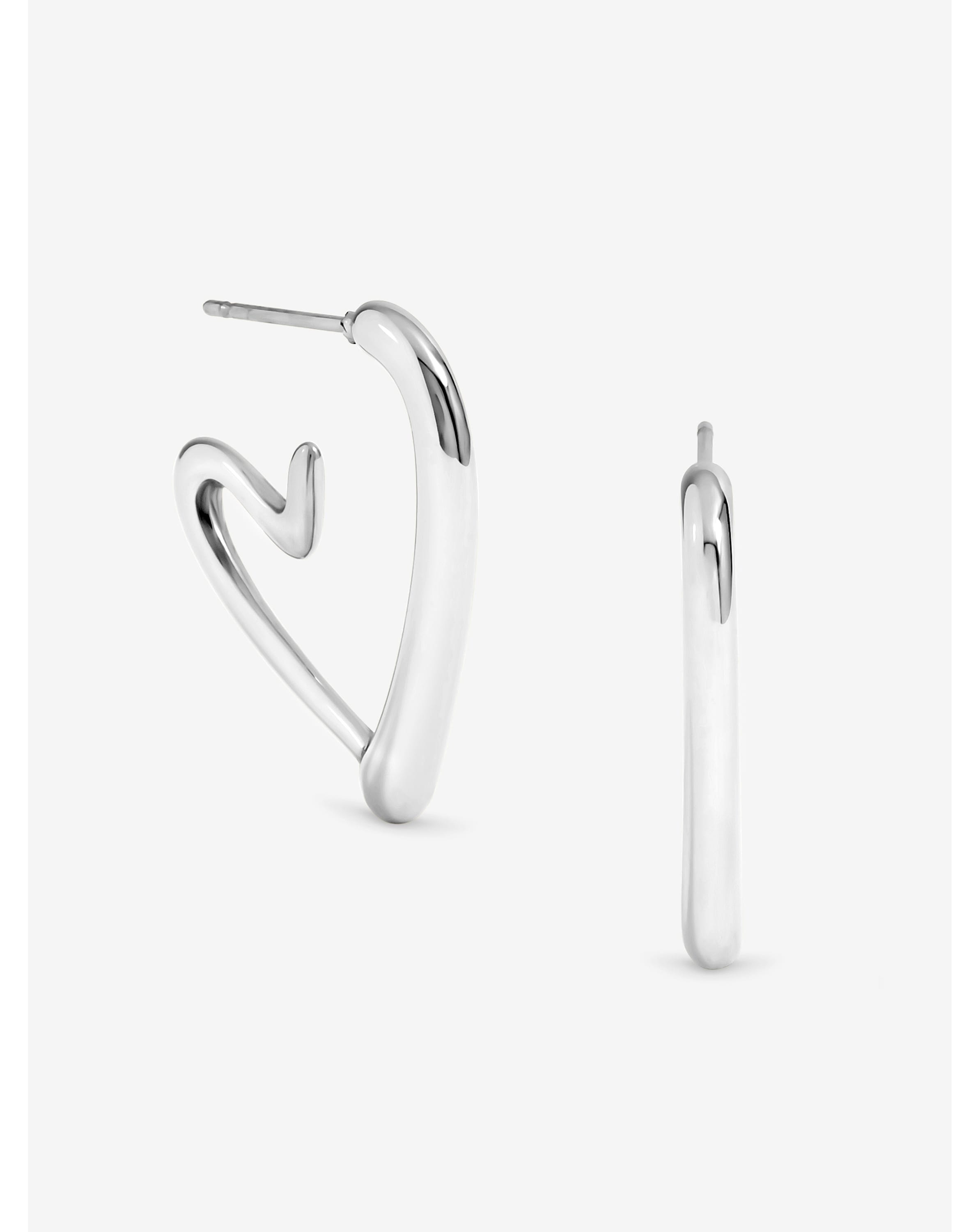 Jon Richard Silver Heart Hoops