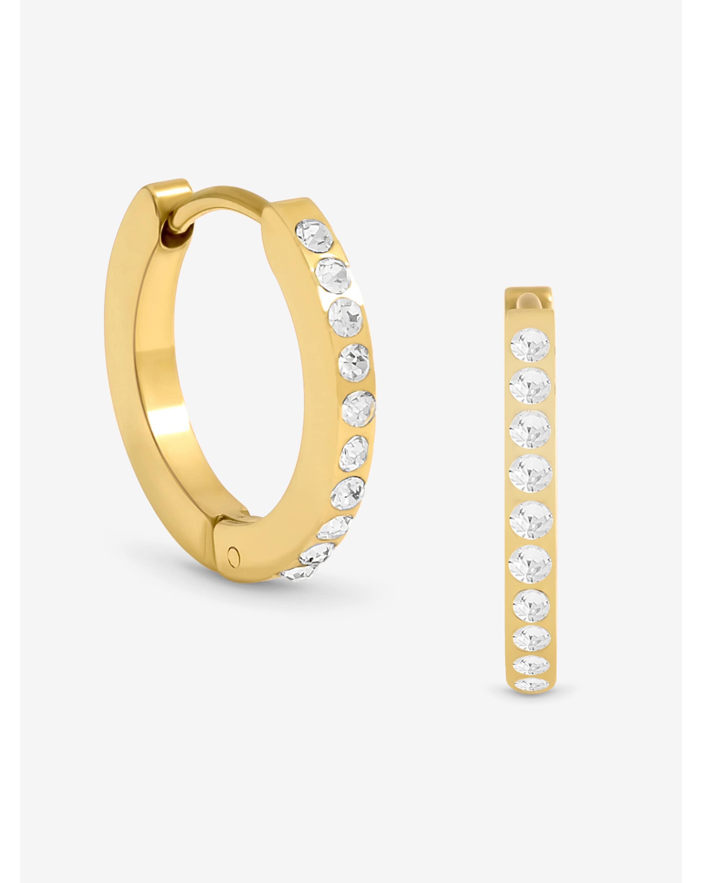 Jon Richard Gold Crystal Huggie Hoops