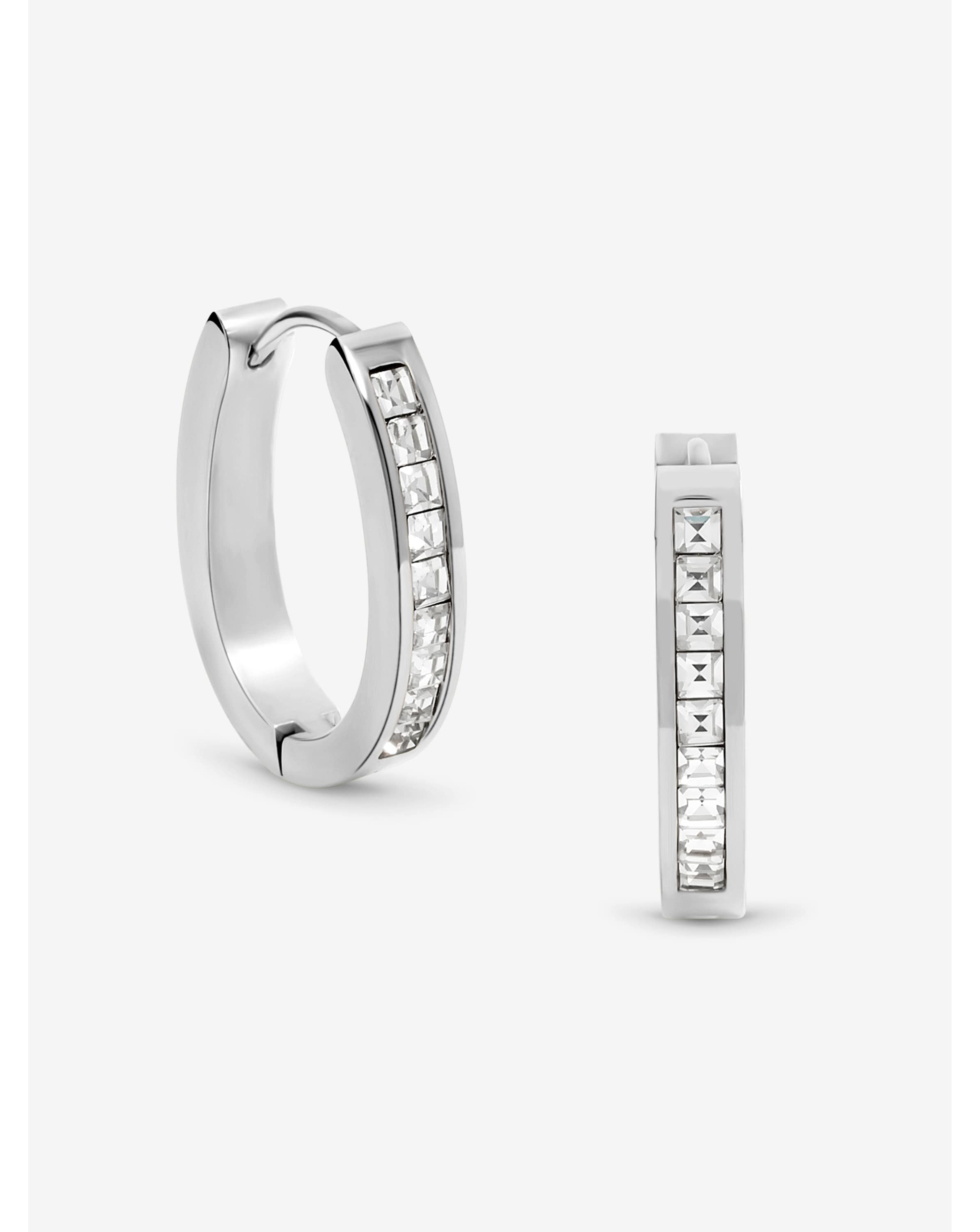 Jon Richard Silver Crystal Hoops