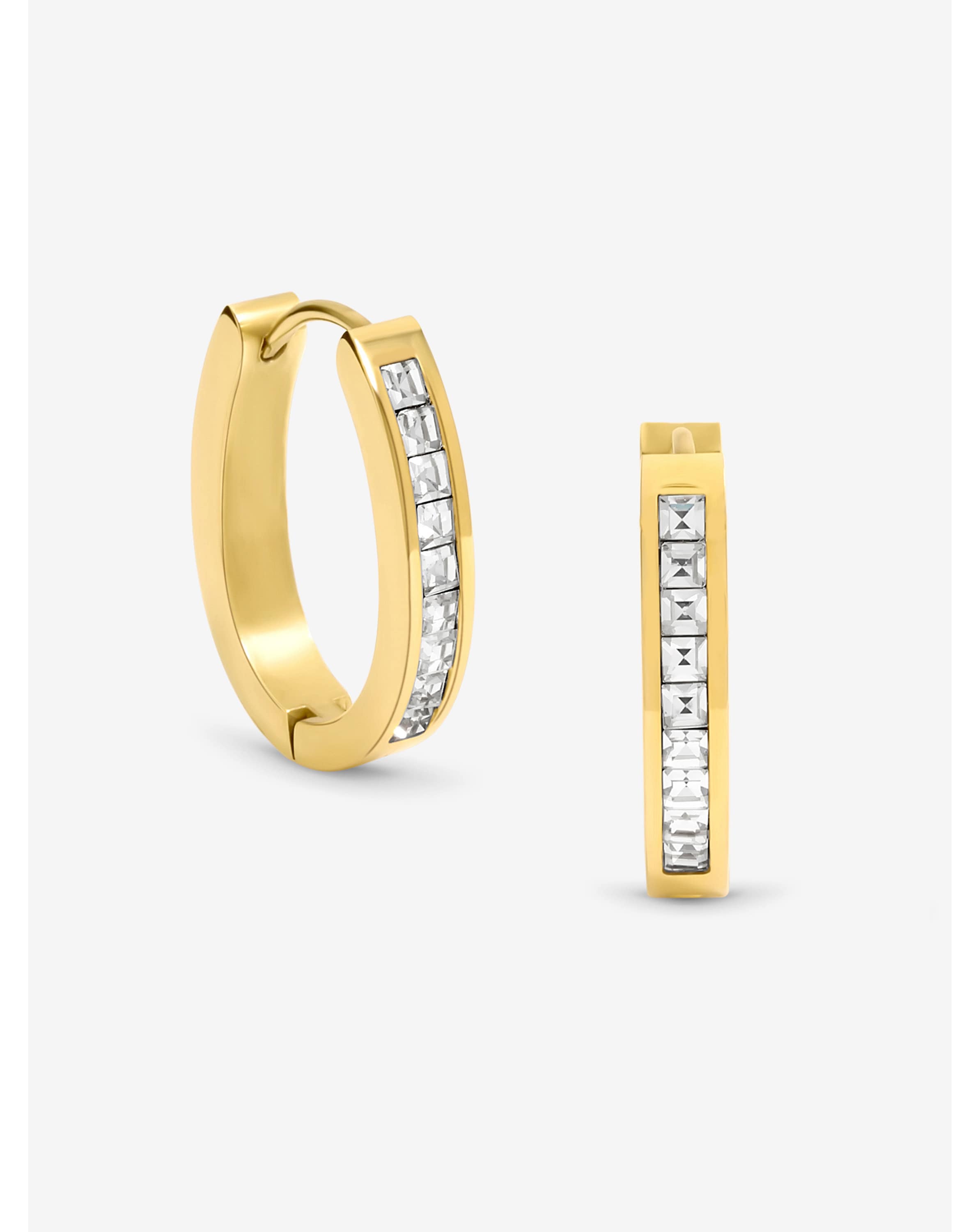 Jon Richard Gold Crystal Polished Hoops