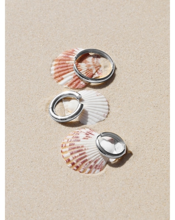 Jon Richard Platinum Plated Stainless Steel Large Flat Surface Hoops