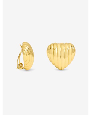 Jon Richard Ridge Puff Heart Clip Earrings