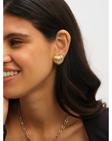 Jon Richard Ridge Puff Heart Clip Earrings