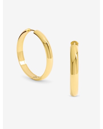 Jon Richard Waterproof Gold Plated Large Flat Surface Hoop Earrings