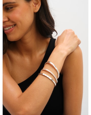 Jon Richard Platinum Plated Stainless Steel Crystal Polished Bangle