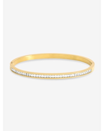 Jon Richard Gold Plated Stainless Steel Crystal Row Bangle