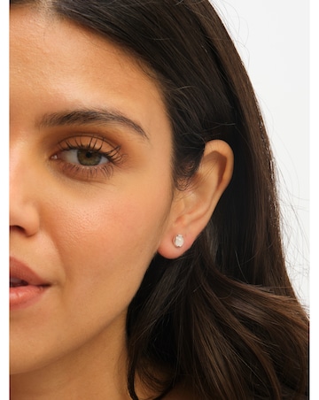 Simply Silver Sterling Silver 925 Semi Precious Rose Quartz Studs