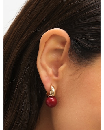 Jon Richard Gold Plated And Red Bead Earrings