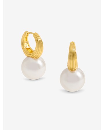 Jon Richard Ridge Hoop And Pearl Statement Earrings