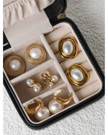 Jon Richard Ridge Hoop And Pearl Statement Earrings