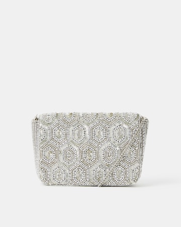 Accessorize Embellished Fold Over Clutch Bag